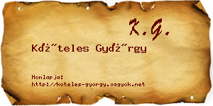 Köteles György névjegykártya