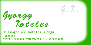 gyorgy koteles business card