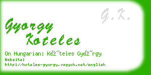 gyorgy koteles business card